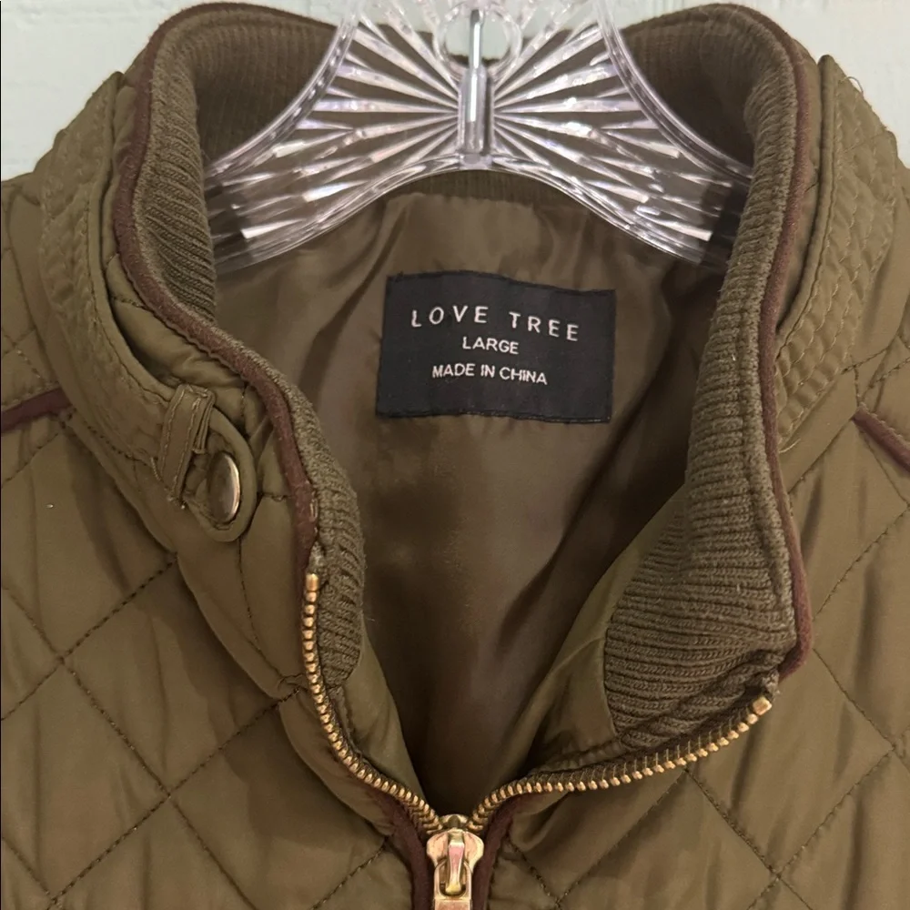 Love Tree Olive Quilted Puffer Jacket - Picture 3 of 3